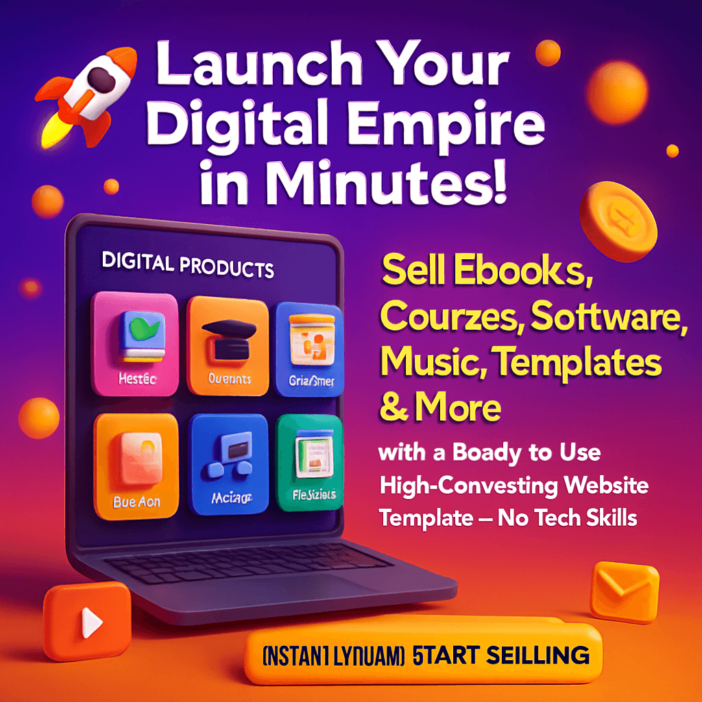 High Converting Digital Product Selling Website with Preloaded Products